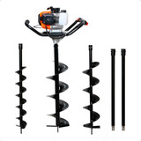 Perfurador De Solo Gasolina 52cc C 3 Brocas 2 Extensor 60cm