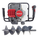 Perfurador De Solo Gasolina Branco Bps52 Com Broca De 20 Cm
