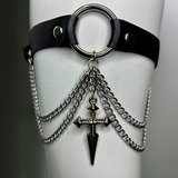 Perna Harness Corrente Fina Punk Coxa Cruz Cinta Alternativo