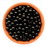 Perola Abs 6mm Com Furo Cor Preta Pacote 500 Gramas