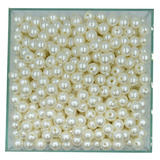 Perola Abs Inteira 8mm C Furo 1000 Und 250g Cor Creme E nvk