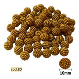 Pérola Craquelada Amarelo 10mm Aprox 100 Peças Comprimento 10 Mm Cor Mostarda Diâmetro 10 Mm