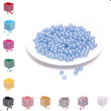 Pérola Inteira Abs 4mm 6mm 8mm C Furo Passante 1 750 Cor Azul Bebê