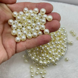 Pérola Inteira Abs 8mm Com Furo Passante 500 Unidades