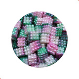 Perola Quadrada Craquelado Passante Em Abs 10x10mm Com 500gr