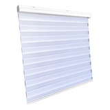Persiana Rolo Duplo Tecido Zebra Branca 120 l X 160 a Double Vision C Bandô E Kit Instalação