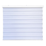 Persiana Rolo Duplo Tecido Zebra Branca 220 l X 220 a Double Vision C Bandô E Kit Instalação