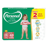 Personal Baby Total Protect Pants Tam Xg Com 40 Fraldas Gênero Sem Gênero Tamanho Extra Grande xg