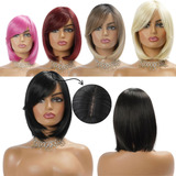 Peruca 100  Orgânica Modelo Curta Lisa Várias Cores Corte Long Bob   Touca Wig Cap De Brinde