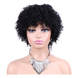 Peruca Afro Natural Cabelo Humano Encaracolado Pixie Perucas