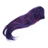 Peruca Azul Roxa Cabelo Longo E Liso Cor De Destaque Para
