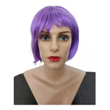 Peruca Curta Festa Cosplay Pinup Colorida Carnaval Halloween