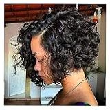 Peruca De AparêNcia Natural Perucas De Cabelo Humano Curto Encaracolado Preto Pixie Cut Perucas Para Mulheres Negras Perucas Curtas Cabelo Humano Natural Moda Perucas Peruca DiáRia