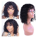 Peruca De Cabelo Humano Natural Com Onda De Água De 25cm