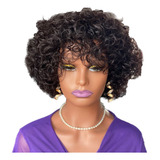 Peruca De Cabelo Humano Natural Com Onda De Água De 25cm