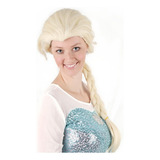 Peruca Elsa Frozen Cosplay Fantasia Feminino Adulto 3 Peças