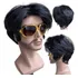 Peruca Elvis Presley Preta Lisa Com Óculos Fantasia Festa