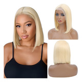 Peruca Front Lace Fibra De Proteína Loiro Claríssimo Liso