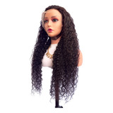 Peruca Front Lace Hd Cabelo Humano Orelha A Orelha 75cm Tamanho Da Base Touca Con Ajustes Na Nuca Tonalidade Cacheado Castanho Natural