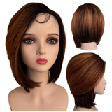 Peruca Front Lace Long Bob Morena Iluminada Alta Temperatura