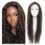 Peruca Front Lace Longa 100 Orgânica Cacheada Afro 60cm wig