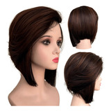 Peruca Front Lace Morena Iluminada Acobreado Fibra Premium