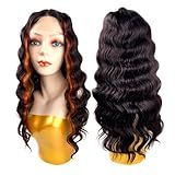 Peruca Front Lace Ondas Profundas Fibra Orgânica Qualidade Premium -Mecha Orange-