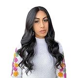 Peruca Lace Front Preta Longa Ondulada 60 Cm Modelo Danie Sleek