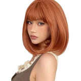 Peruca Lace Ruiva Orgânica Lisa Curta