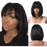 Peruca Lace Wig 35 Cm Preto Natural Curto Perfeito