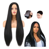 Peruca Lisa 100 Orgânica Varias Cores 70cm Longa touca Wig