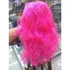 Peruca Longa Ondulada Colorida Festa Fantasia Luxo Carnaval Cor Pink