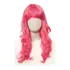Peruca Longa Ondulada Com Franja Pink Fantasia Carnaval 1 Un
