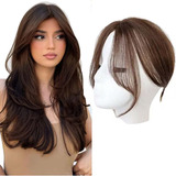 Peruca Natural Francesa 3d Franja Lateral Realista 28cm