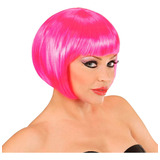 Peruca Pink Com Franja Fantasia Cosplay Carnaval Ano Cor Rosa Pink