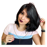 Peruca Wig Fibra Futura Curta Modelo Maya Cor 1b E Cor 2 Tamanho Da Base Regulavel Tonalidade Preto 1b