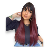 Peruca Wig Fibra Premium Com Franja Modelo Maisa 75 Cm