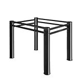 Pés Base Mesa Jantar Aparador Tampo Quadrada Vidro Madeira Pedra Marmore Granito Aço Carbono (preto)