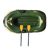 Pesca Inflável - Caiaque Barco Dobrável Espessado 2-3 Pessoas-Bote Para Pesca Aquática E à Deriva Co 2 Montagens Remo E Design Válvulas Duplas Kumprohu