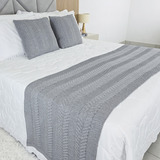 Peseira Cama Casal Queen Trico Manta Decorativa 230cm X 60cm