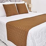 Peseira Manta Tricot Cama Casal Queen Efeito 3D SOMENTE A PESEIRA Caramelo