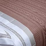 Peseira Para Cama De Casal Queen Ou King Em Tricot Rosa Antigo 2-85 X 65 Cm