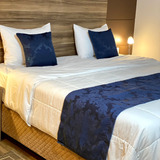 Peseira Xale Cama Queen 2 Capas De Almofadas