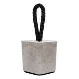 Peso Calço Porta Quadrado Concreto Cimento Cinza Corda Nylon