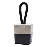 Peso Calço Porta Quadrado Concreto Faixa Preta Corda Nylon 