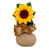 Peso De Porta Girassol Com 1 Un Acabamento Tecido De Juta Cor Bege E Amarelo verde Forma Flor