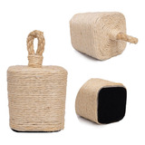 Peso Porta Quadrado Corda Sisal Total Natural 1 7kg Concreto
