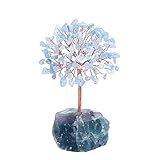 PESOENTH Cristais De Cristal De água-marinha E Pedras Curativas- árvore Da Vida Para Energia Positiva- árvores De Dinheiro Feng Shui- Decoração De Escritório Em Casa- Presentes Espirituais De Boa
