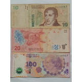 Pesos Argentino 3 Notas Diferentes
