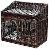 Pet Bed Small And Medium Sized Double Layer Pet Cat And Dog Kennel Handmade Rattan Cool Four Seasons Universal Pet Nest Portable Pet Litter  Size   S 48x35cm 18 89x13 77 Inch 